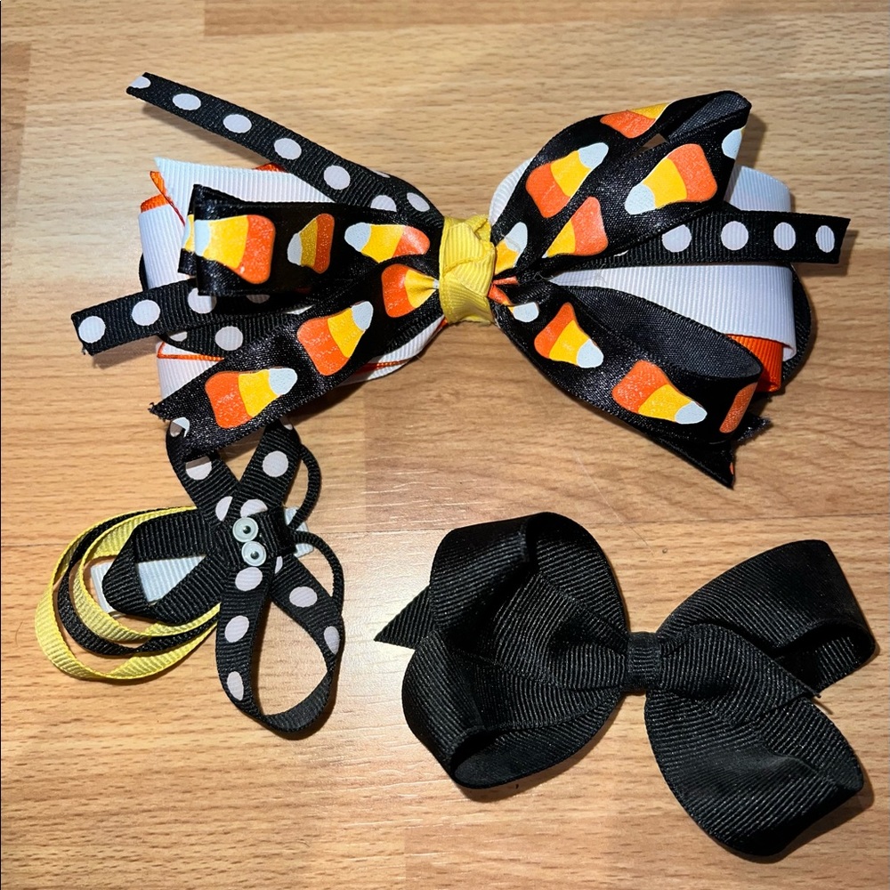 3 Halloween themed hair bows
